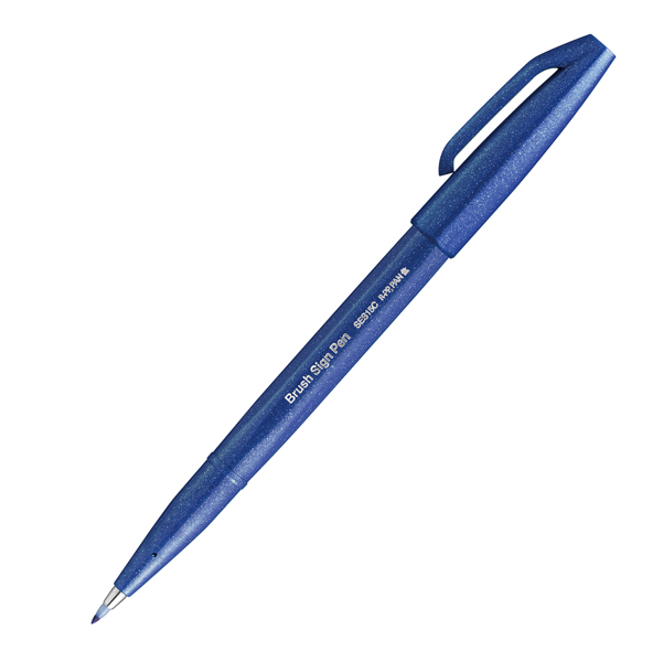  Pennarello Brush Sign Pen - blu - Pentel 