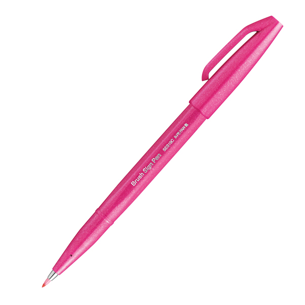  Pennarello Brush Sign Pen - rosa - Pentel 