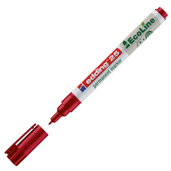  Marcatore permanente 25 Ecoline - punta tonda 1.0 mm - rosso - Edding 