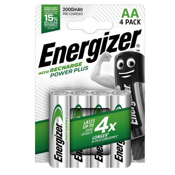  Pila stilo AA - 1,2V - Power Plus - ricaricabili - Energizer - blister 4 pezzi 