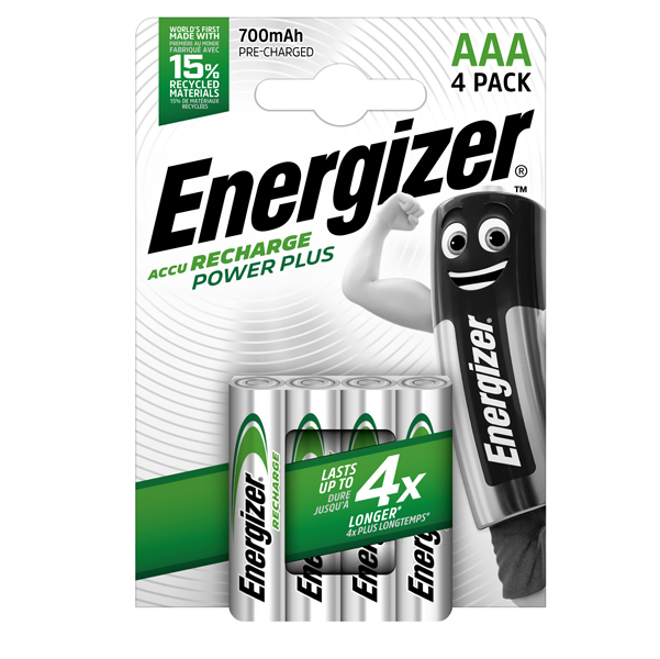  Pila ministilo AAA - 1,2V - Power Plus - ricaricabili - Energizer - blister 4 pezzi 