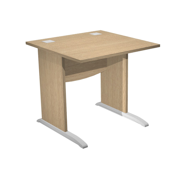  Scrivania Operativa Agorà Basic - fianchi a L melaminico - 80 x 80 x H 73 cm - rovere 