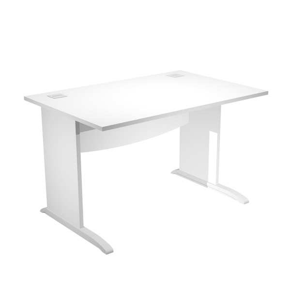  Scrivania Operativa Agorà Basic - fianchi a L melaminico - 120 x 80 x H 73 cm - bianco 