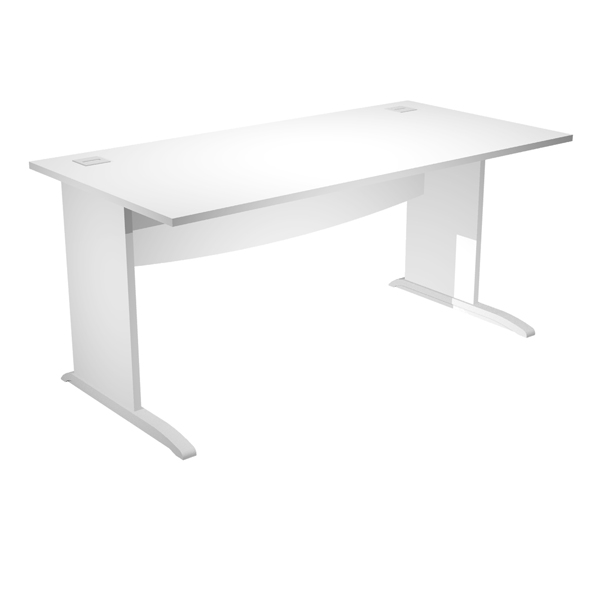  Scrivania Operativa Agorà Basic - fianchi a L melaminico - 140 x 80 x H 73 cm - bianco 