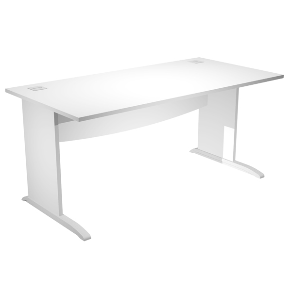  Scrivania Operativa Agorà Basic - fianchi a L melaminico - 180 x 80 x H 73 cm - bianco 