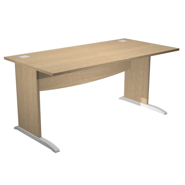  Scrivania Operativa Agorà Basic - fianchi a L melaminico - 180 x 80 x H 73 cm - rovere 