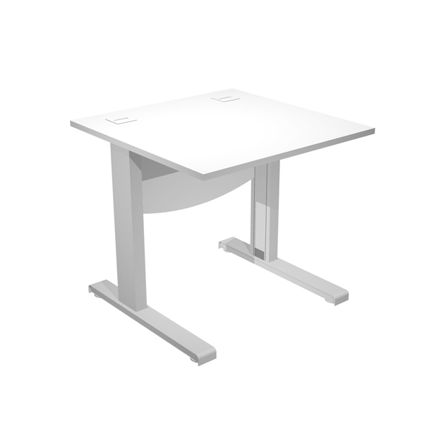  Scrivania Operativa Agorà Basic - fianchi a L metallo - 80 x 80 x L 73 cm - bianco 