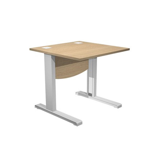  Scrivania Operativa Agorà Basic - fianchi a L metallo - 80 x 80 x L 73 cm - rovere 