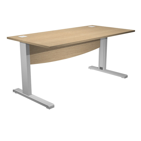  Scrivania Operativa Agorà Basic - fianchi a L metallo - 160 x 80 x L 73 cm - rovere 