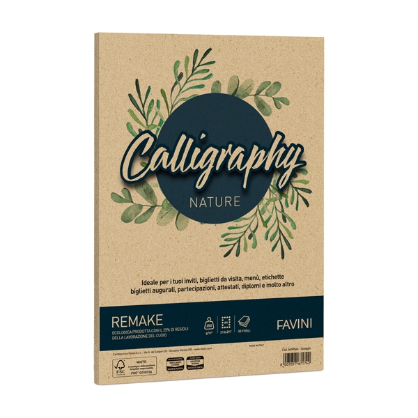  Carta Calligraphy Nature Remake - A4 - 250 gr - spiaggia - Favini - conf. 50 fogli 