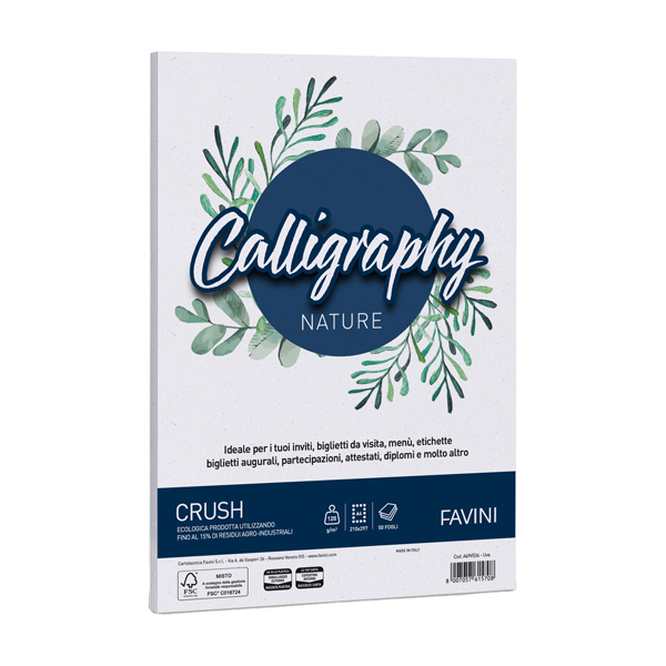  Carta Calligraphy Nature Crush - A4 - 120 gr - uva - Favini - conf. 50 fogli 