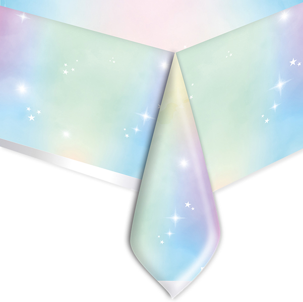  Tovaglia - plastica - 140 x 270 cm - colori soft rainbow - Big Party 