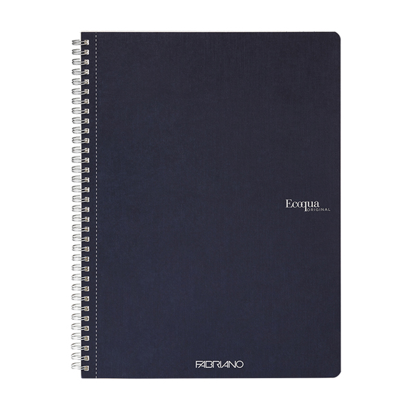  Maxiquaderno Ecoqua original - A4 - 90gr - 5mm - 70 fogli - blu scuro - spiralato - Fabriano 