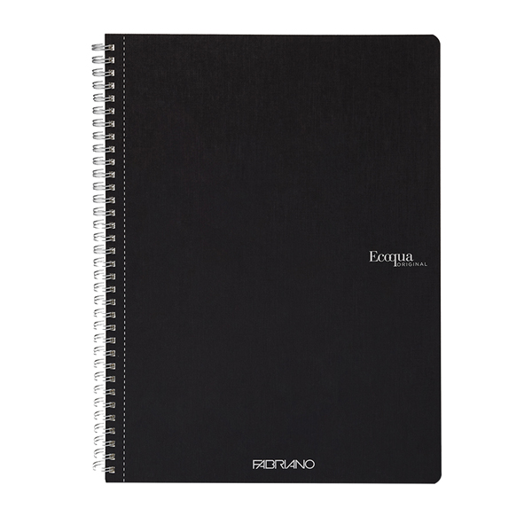  Maxiquaderno Ecoqua original - A4 - 90 gr - 5 mm - 70 fogli - nero - spiralato - Fabriano 
