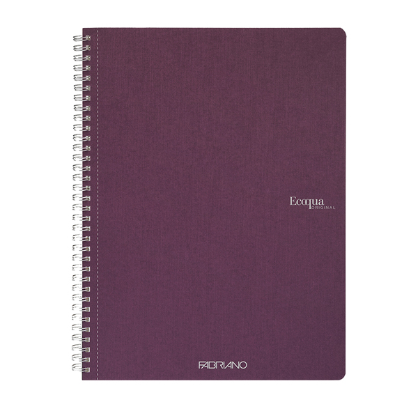 Maxiquaderno Ecoqua original - A4 - 90 gr - 5 mm - 70 fogli - vino - spiralato - Fabriano 