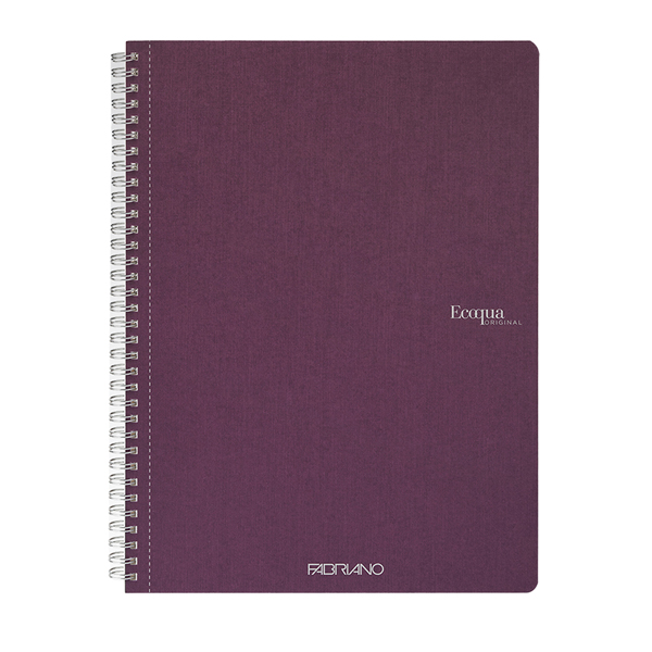  Maxiquaderno Ecoqua original - A4 - 90 gr - 1 rigo - 70 fogli - vino - spiralato - Fabriano 
