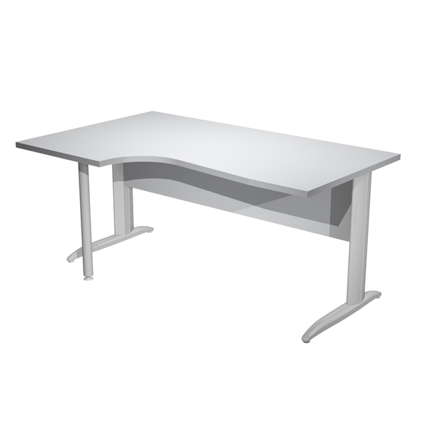  Scrivania Compact Sinistro Easy - 160 x 60/80/100 cm - Grigio/grigio cromato 
