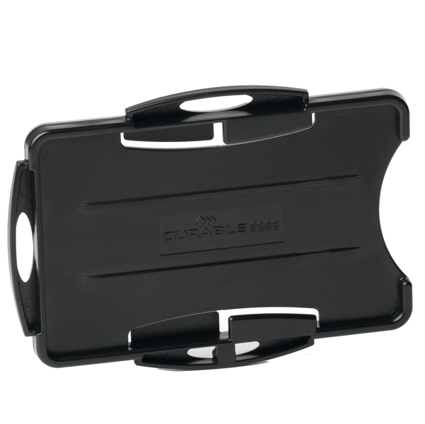  Portabadge Eco - per 2 tessera - 54 x 87 mm - nero - Durable - conf. 10 pezzi 