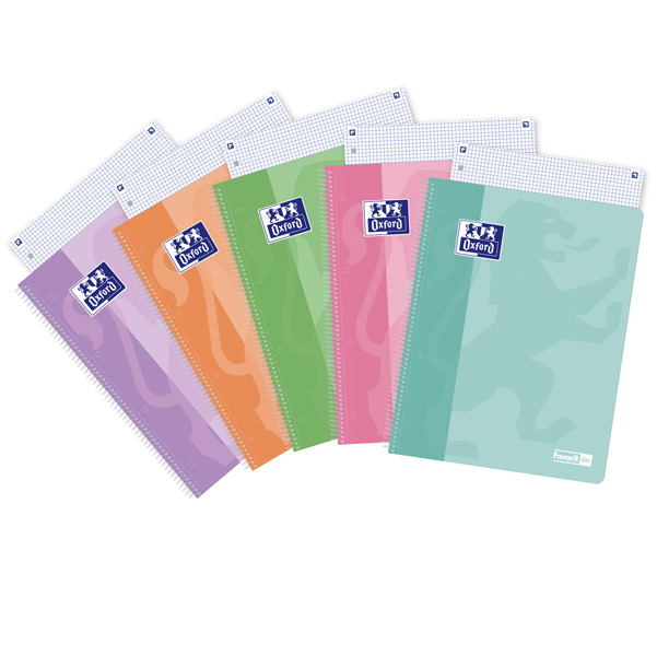  Maxiquaderno PastelOn - spiralato - A4 - rigo - 90 gr - 120 fogli - colori assortiti - Oxford 