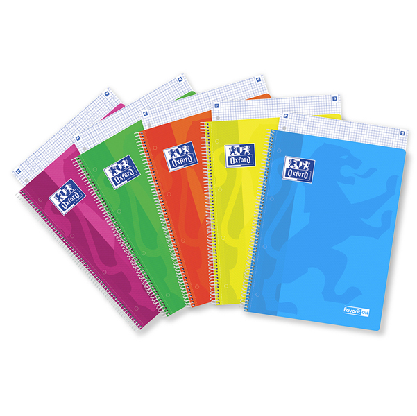  Maxiquaderno spiralato Neon On - A4 - 4 mm - 120 fogli - 90 gr - colori assortiti - Oxford 