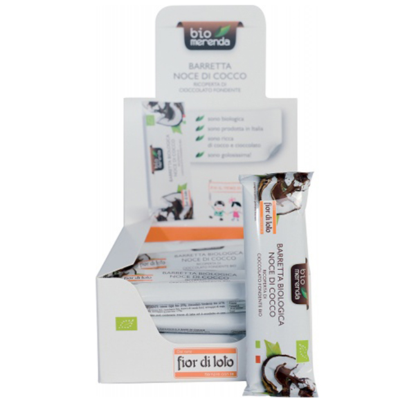  Barretta noce di cocco - ricoperta di cioccolato fondente - 30 gr - Biomerenda 