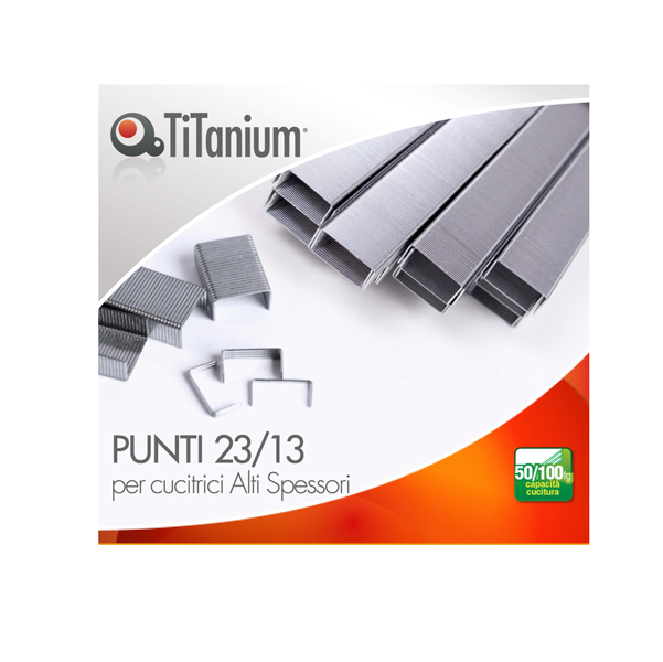  Punti metallici 23/13 - TiTanium - conf. 1000 pezzi 