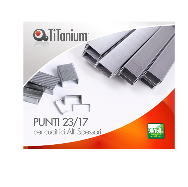  Punti metallici 23/17 - TiTanium - conf. 1000 pezzi 