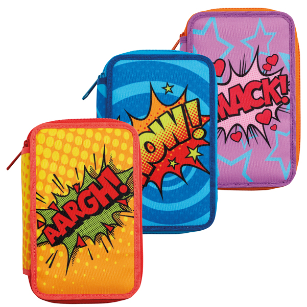  Astuccio 3 zip - 13 x 20 x 7,5 cm - colori e fantasie assortiti - Carioca 