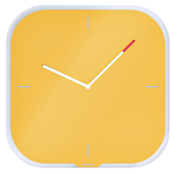  Orologio da parete Cosy - silenzioso - vetro - giallo - Leitz 