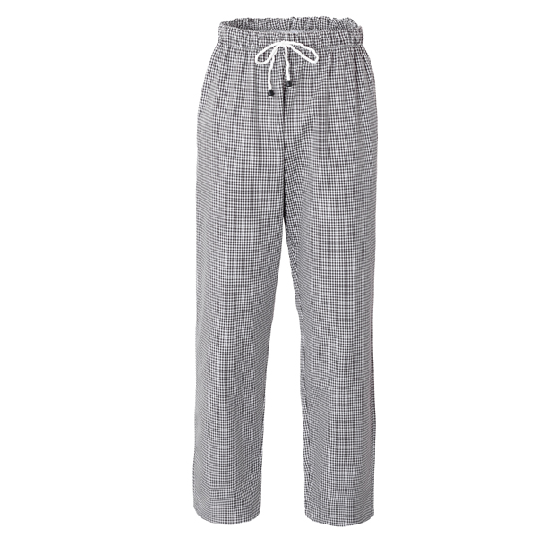  Pantalone cuoco Plutone - unisex - taglia L - bianco/quadretti neri - Giblor's 