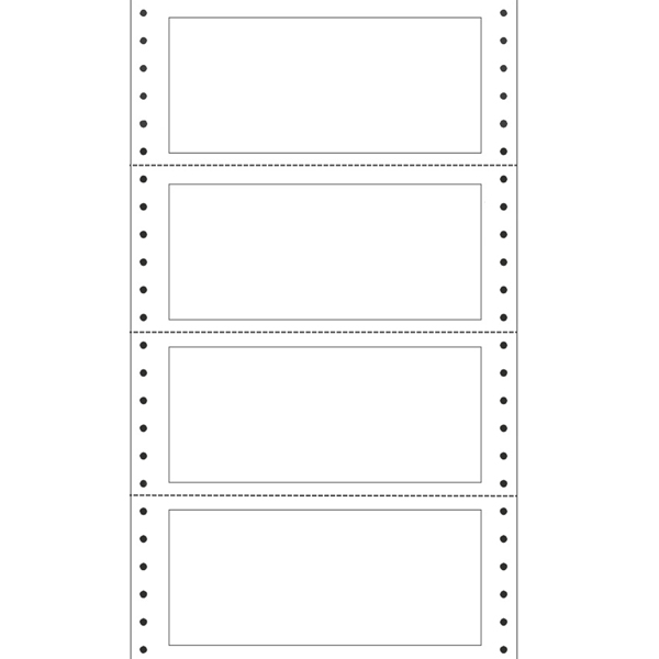  Etichette adesive a modulo continuo TT951 - in carta - corsia singola - permanenti - 140 x 60 mm - 4 et/fg - 100 fogli - bianco - Markin 
