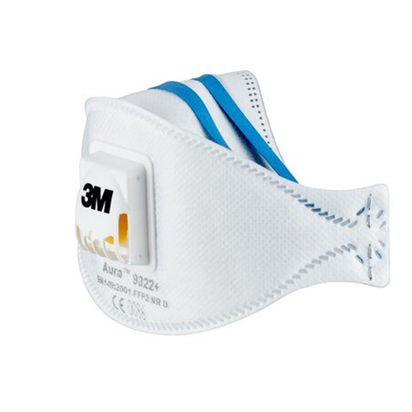  Mascherina Aura 9322+ FFP2 - con valvola - monouso - 3M - conf. 10 pezzi (imbustati singolarmente) 