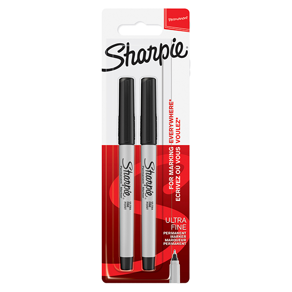  Marcatore permanente ultrafine - punta 0,5mm - nero - Sharpie - blister 2 pezzi 
