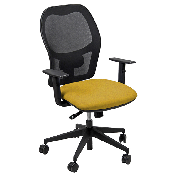  Seduta operativa Hubble HUHU - tessuto Eco - braccioli regolabili - giallo - Unisit 