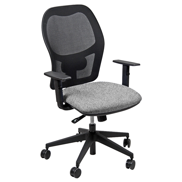  Seduta operativa Hubble HUHU - tessuto Eco - braccioli regolabili - grigio chiaro - Unisit 