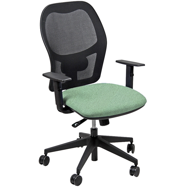  Seduta operativa Hubble HUHU - tessuto Chili - braccioli regolabili - verde acqua - Unisit 