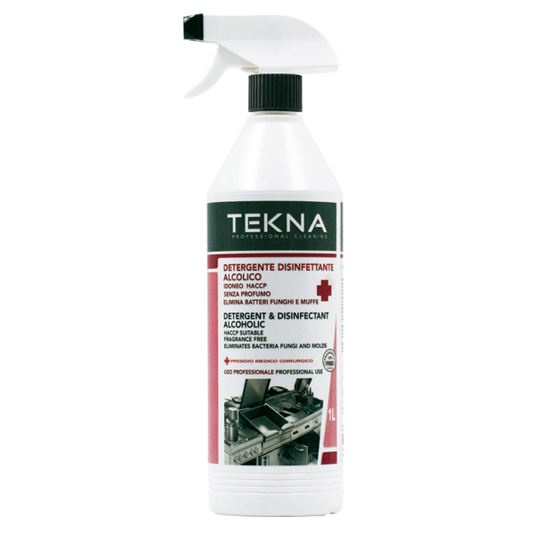  Disinfettante detergente alcolico - senza profumo - 1 lt - Tekna 