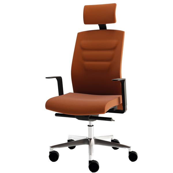  Poltrona direzionale Nordik - con braccioli regolabili e poggiatesta - arancio - Unisit 