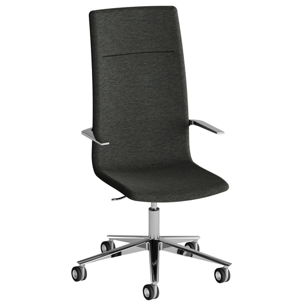  Poltrona direzionale Kona KOA - con braccioli fissi - grigio scuro - Unisit 