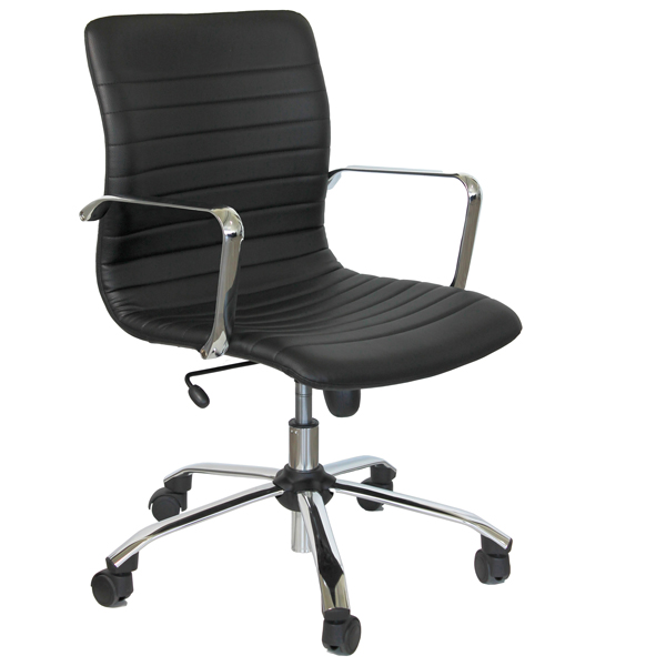  Poltrona direzionale Euterpe cromo EPDC - con braccioli inclusi - nero - Unisit 