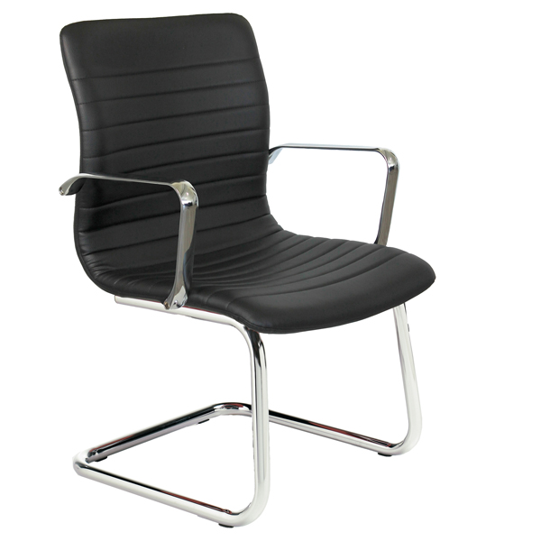  Seduta attesa Euterpe cromo EPVC - con braccioli inclusi - nero - Unisit 