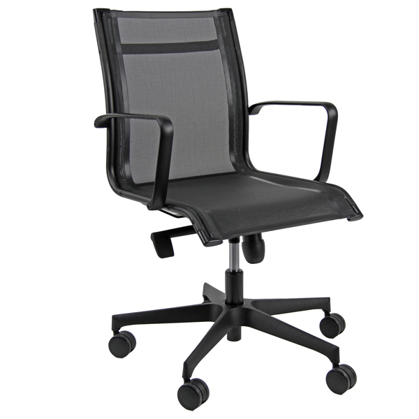  Poltrona direzionale Pollux all black PVD - con braccioli inclusi - nero - Unisit 