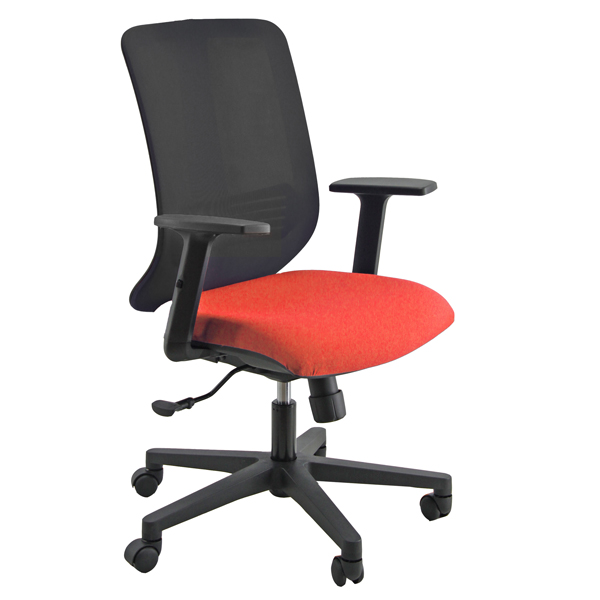  Poltrona semidirezionale Vertigo VRA - con braccioli regolabili - rosso/nero - Unisit 