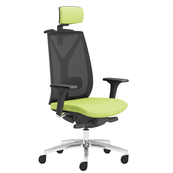  Poltrona semidirezionale Velia VEAPG - con braccioli regolabili e poggiatesta - verde mela - Unisit 