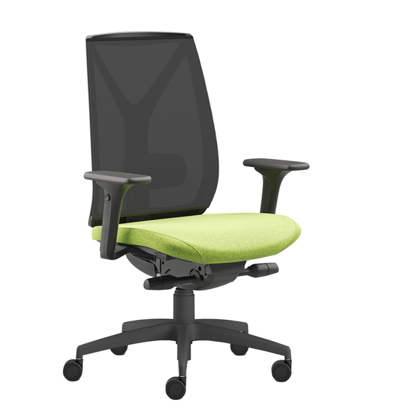  Poltrona semidirezionale Velia VEA - con braccioli regolabili - verde mela/nero - Unisit 