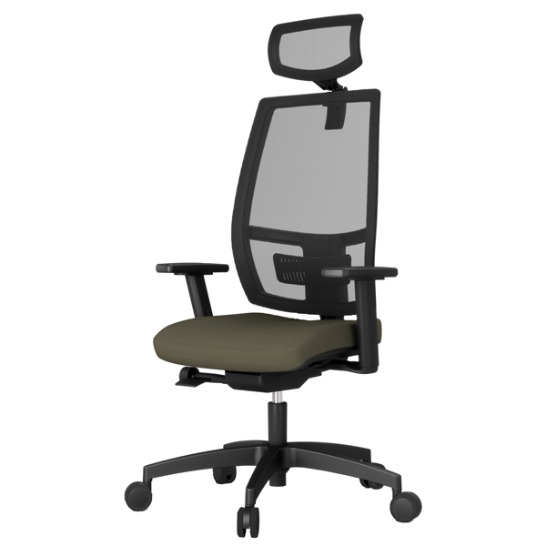  Poltrona semidirezionale Melania MAAPG - con braccioli regolabili e poggiatesta - verde bruciato - Unisit 