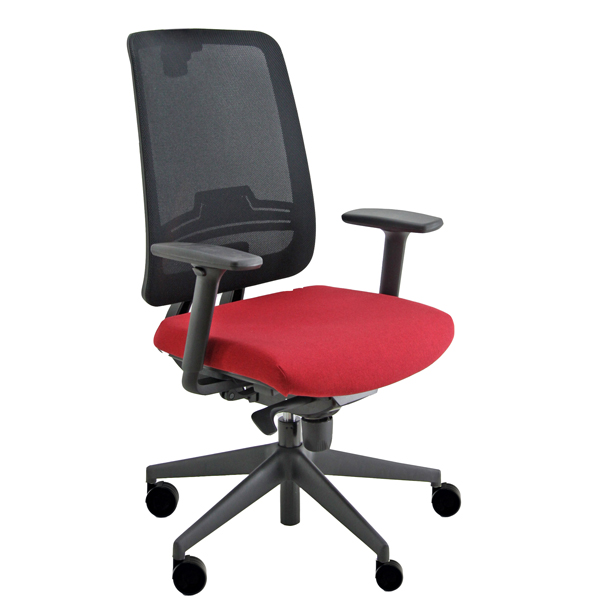  Poltrona semidirezionale Absolute ASN - con braccioli regolabili - rosso - Unisit 