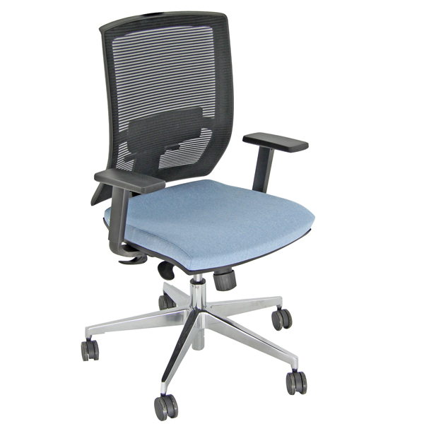  Poltrona semidirezionale Clotilde CTA - con braccioli regolabili - celeste - Unisit 