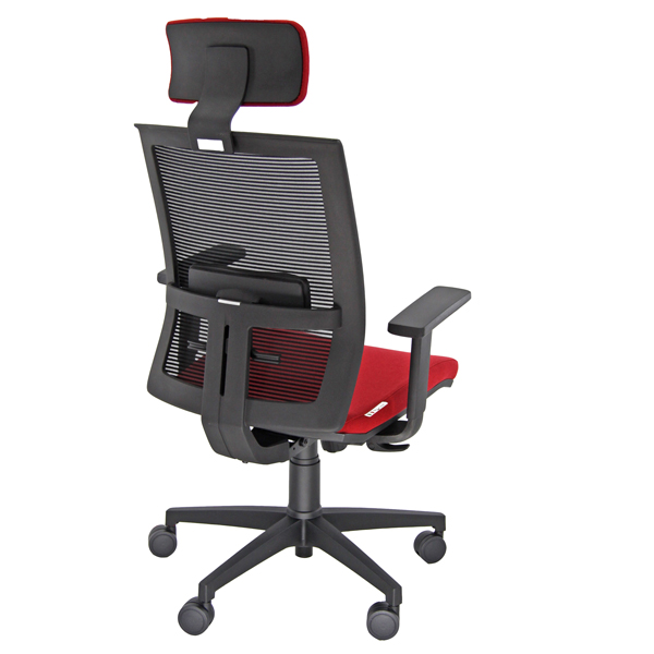  Poltrona semidirezionale Clotilde CTANPG - con braccioli regolabili e poggiatesta - rosso - Unisit 