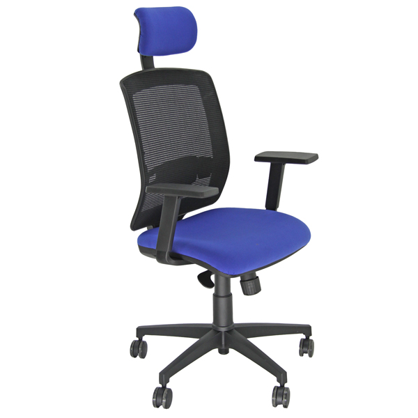  Poltrona semidirezionale Molly MLAPG - con braccioli regolabili e poggiatesta - blu - Unisit 